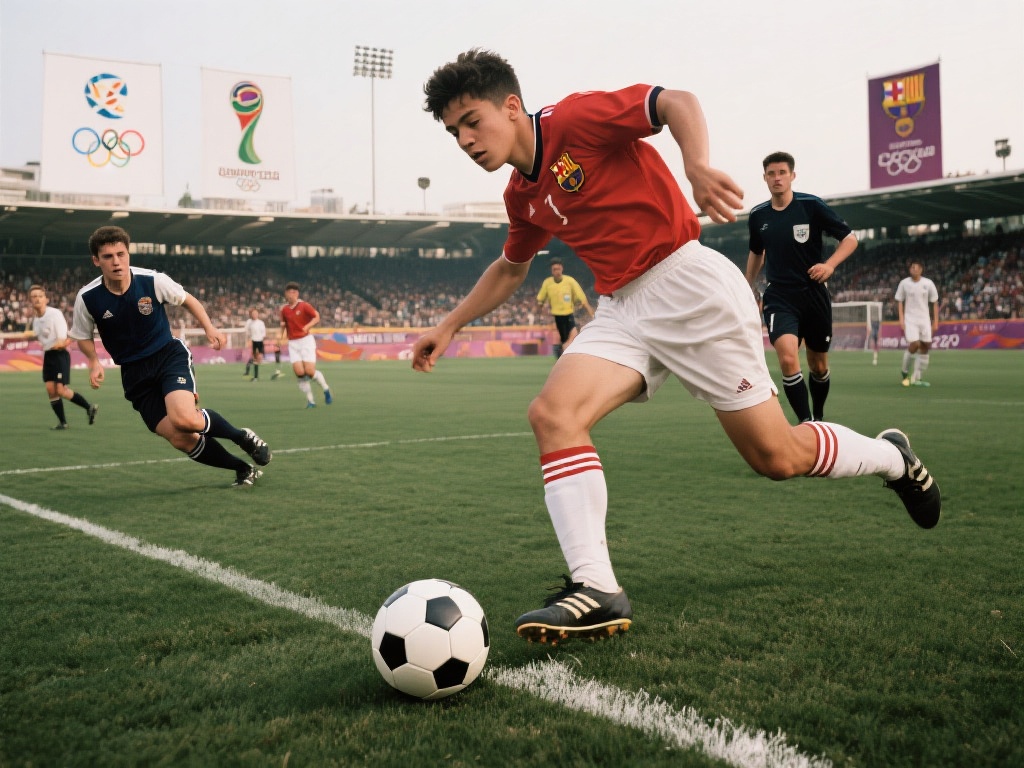 奥运会历史悠久，首次出现足球比赛的场景可